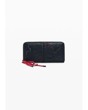 Desigual Large Mickey Mouse Wallet, Polyurethane - Blue