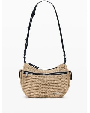 Desigual Wicker Logo Bag - White