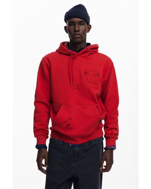 Desigual Sudadera Bordados Tigre - Rojo