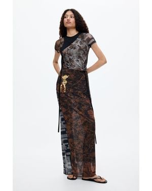 Desigual Ottolinger Printed Long Dress - Brown