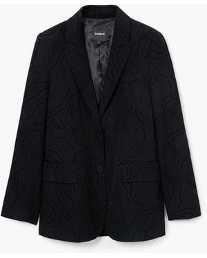 Desigual Laser-Cut Blazer - Black