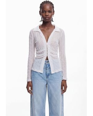 Desigual Semi-Transparent T-Shirt - Blue