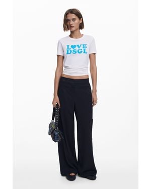 Desigual Pantalón Recto Liso Tailor - Azul