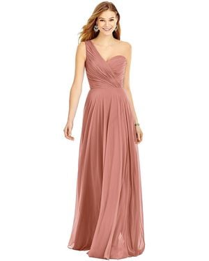 Thread Bridesmaid One-Shoulder Draped Chiffon Maxi Dress - Multicolor