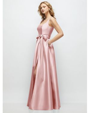 The Dessy Group Scoop-Neck Tank Bodice Maxi Dress With Full Skirt - Pink