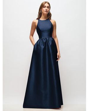 Alfred Sung Sleeveless Keyhole Back Satin Maxi Dress - Green