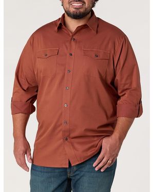 Synergy Big & Tall Slub Officer Sport Shirt - Orange