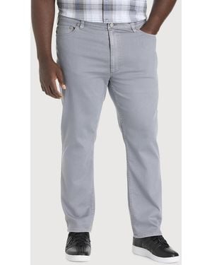 True Nation Big & Tall Athletic-Fit 5-Pocket Everyday Stretch Performance Twill Pants - Gray