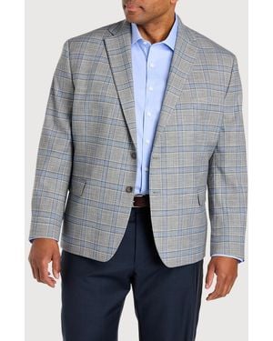 Michael Kors Big & Tall Plaid Sport Coat - Blue