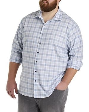 Synergy Big & Tall Plaid Sport Shirt - Blue