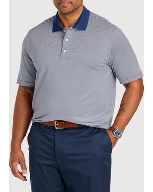 Brooks Brothers Big & Tall Performance Micro Stripe Polo Shirt - Blue