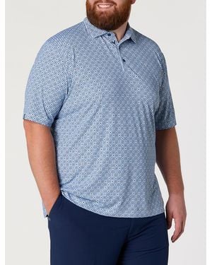 Callaway Apparel Big & Tall Foulard Print Golf Polo Shirt - Blue