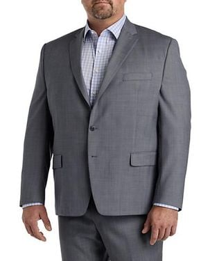 Michael Kors Big & Tall Sharkskin Wool-Blend Suit Jacket - Gray