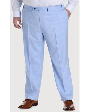 Michael Kors Big & Tall Textured Solid Suit Pants - Blue