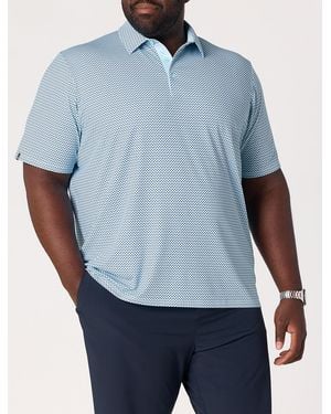Callaway Apparel Big & Tall Chevron Print Golf Polo Shirt - Blue