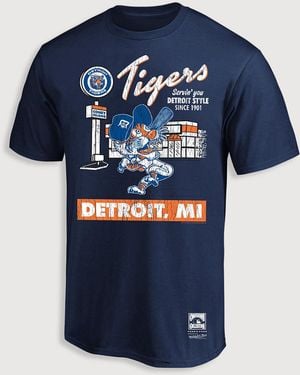 MLB Big & Tall Deli Caricature T-Shirt - Blue