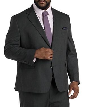 Tallia Big & Tall Windowpane Suit Jacket - Black