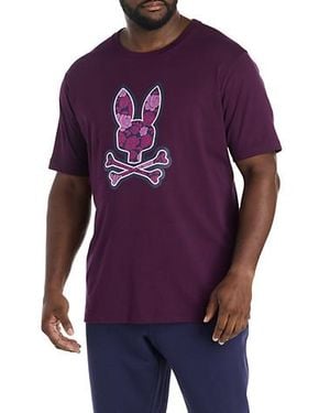 Psycho Bunny Big & Tall Rowan Graphic Tee - Purple