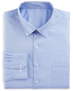 Oak Hill Premium Big & Tall Pinpoint Dress Shirt - Blue