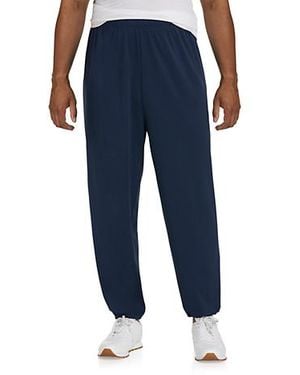 Reebok Big & Tall Performance Jersey Elastic-Hem Tech Pants - Blue