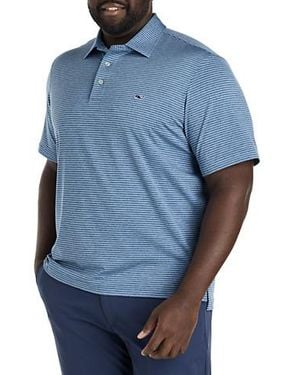 2021 Vineyard Vines Mens 2XL Blue Aztec Tribal Fish Print 2024 Performance Polo Shirt