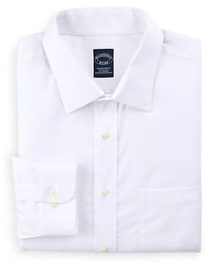 Brooks Brothers Big & Tall Non-Iron Pinpoint Stretch Dress Shirt - White