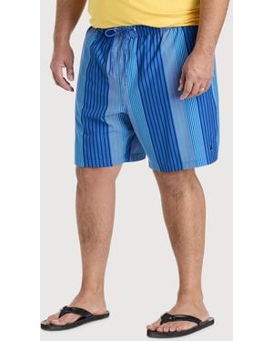 Nautica Big & Tall Vertical Stripe Swim Trunks - Blue