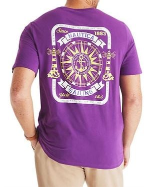 Nautica Big & Tall Sailing Graphic Tee - Purple