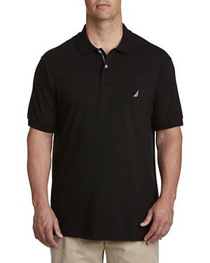 Nautica Big & Tall Stretch Piqu Polo Shirt - Black