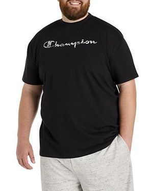 Champion Big & Tall Crackle Tonal Script T-Shirt - Black