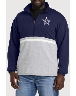 Nfl Big & Tall Colorblocked 1/4-Zip Pullover Shirt - Blue