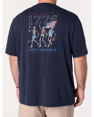 TravisMathew Fit By DXL Big & Tall Summer Salute Graphic Tee - Blue