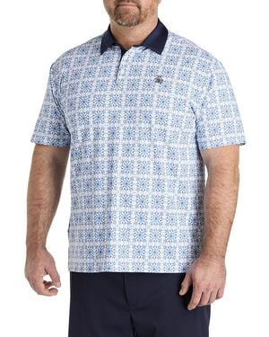 Original Penguin Big & Tall Pete's Cocktail Windowpane Patterned Polo Shirt - Blue