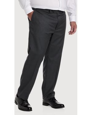 Michael Kors Big & Tall Solid Wool-Blend Suit Pants - Black