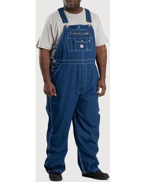 Bernè Big & Tall Vintage Washed Denim Overalls - Blue