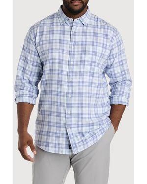 Vineyard Vines Big & Tall Hummock Plaid Island Flannel Sport Shirt - Blue