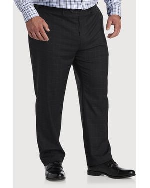 Michael Kors Big & Tall Windowpane Suit Pants - Black