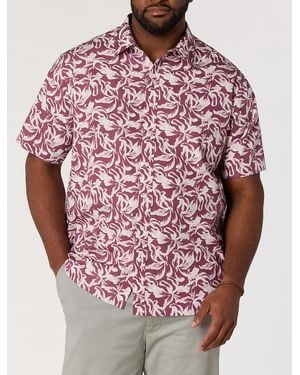True Nation Big & Tall Floral Sport Shirt - Pink