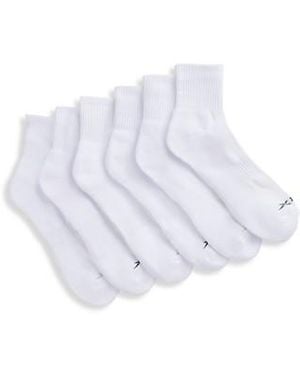 Reebok Big & Tall Vector 6-Pk Quarter-Top Socks - White