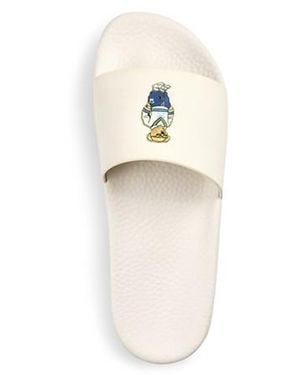 Polo Ralph Lauren Big & Tall Heritage Bear Slides - White