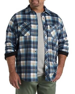 O'neill Sportswear Big & Tall Glacier Plaid Superfleece Flannel Shirt Jacket - Blue