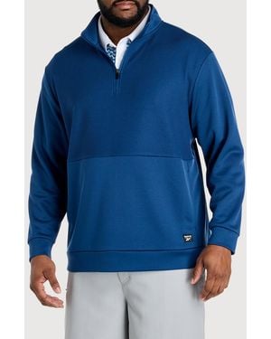 Reebok Big & Tall Performance Double-Knit 1/4-Zip Pullover Shirt - Blue