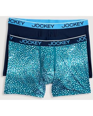 Jockey Big & Tall 2-Pk Chafe-Proof Micro Boxer Briefs - Blue