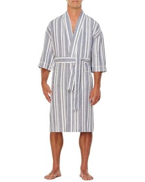 Majestic International Big & Tall Summer Kimono Robe - White