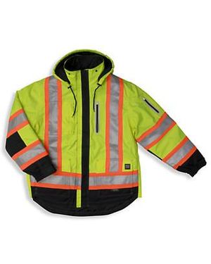 Tough Duck Big & Tall Lined 4-In-1 Safety Jacket - Green