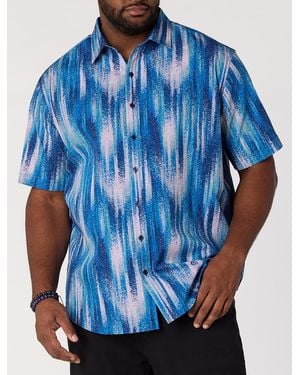 Synergy Big & Tall Paint Strokes Sport Shirt - Blue