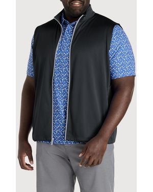 Callaway Apparel Big & Tall Zip-Front Fleece Vest - Blue