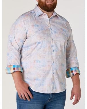 Robert Graham Big & Tall Vista Sport Shirt - Blue