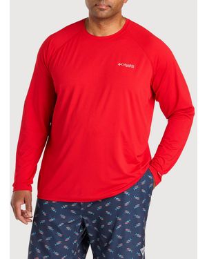 Columbia Big & Tall Pfg Solar Stream Long-Sleeve T-Shirt - Red