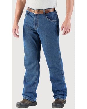 Bernè Big & Tall Flex Relaxed Fit Fleece-Lined Dungarees - Blue